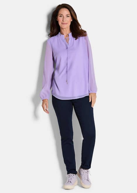 Elegante Jersey-Bluse mit Rundhals