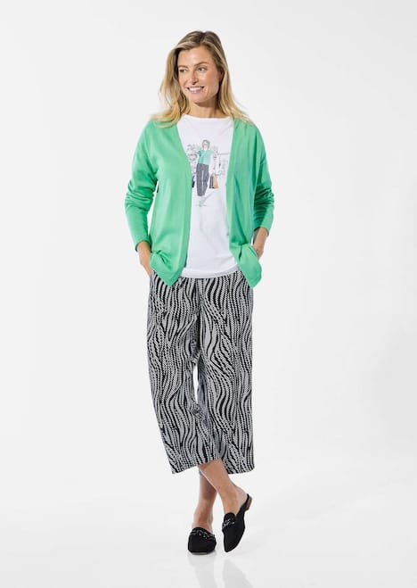 Offene Strickjacke in Kurzform