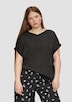 Fabricmix-Shirt im Loose Fit mit V-Ausschnitt