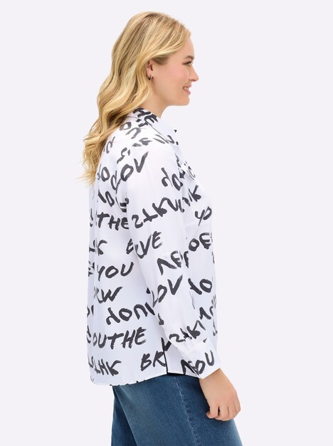 Bluse Langarm Sonstiges Muster Hemdkragen