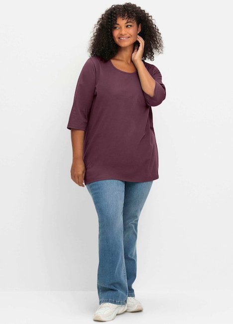 3/4-Arm-Shirt 3/4-Arm-Shirt im geraden, längeren Schnitt 3/4-Arm Uni