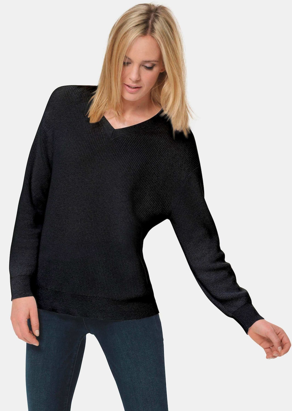 Kaschmirpullover mit V-Ausschnitt