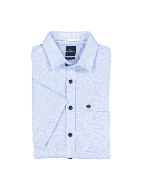 Herren Kurzarm-Hemd uni , Hellblau