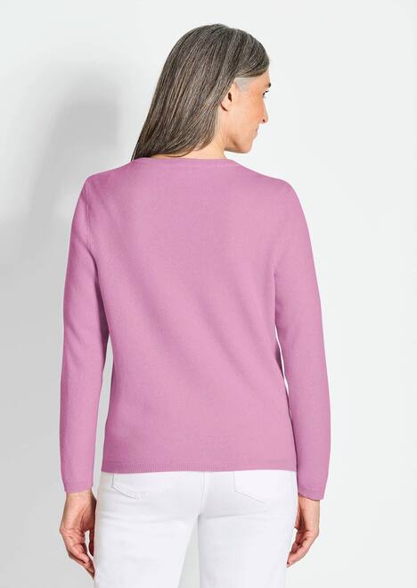 Kaschmirstrickjacke mit Rundhalsausschnitt