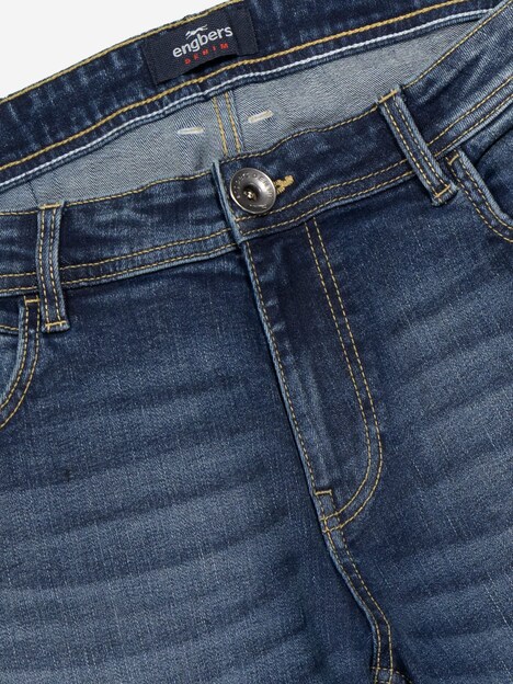 Herren Super-Stretch-Jeans regular , Mittelblau