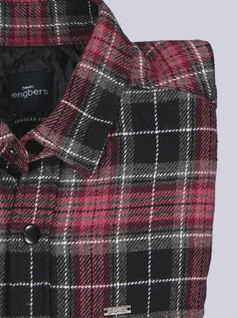 engbers Herren Langarm-Hemd kariert , Dunkelrot