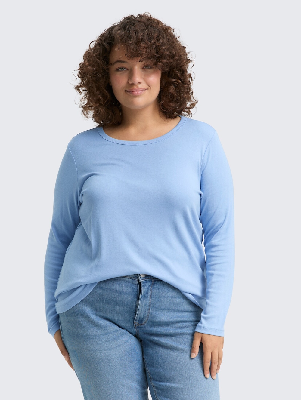 Tom Tailor Women PLUS T-Shirt Plus Size - Basic Slim Fit Langarmshirt
