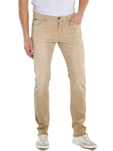Herren Super-Stretch Jeans regular , Sand