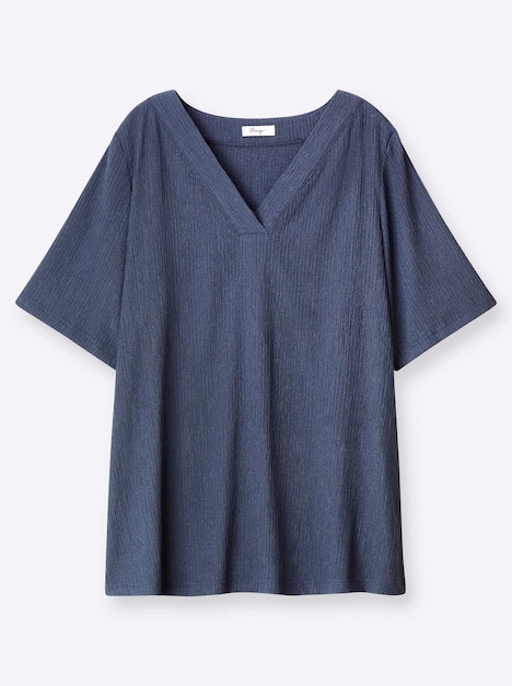 Halbarm-Bluse Kurzarm Ohne Kragen