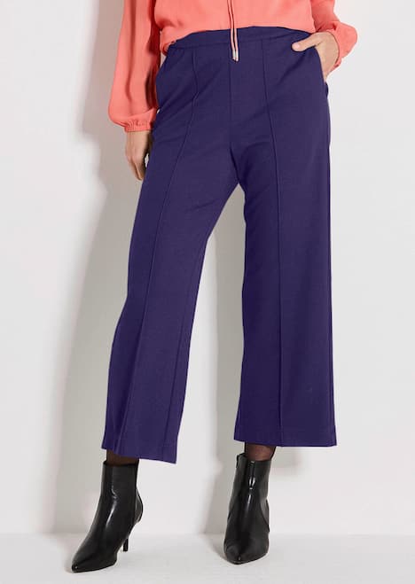 Verkürzte Jersey-Hose VERA mit Biesen