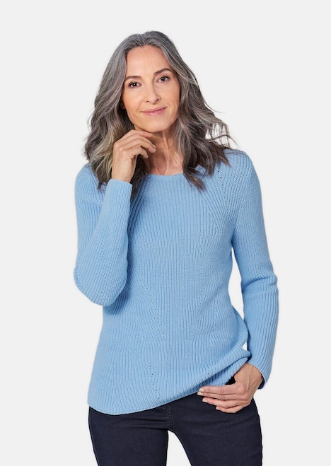 Figurschmeichelnder Pullover aus reiner Baumwolle