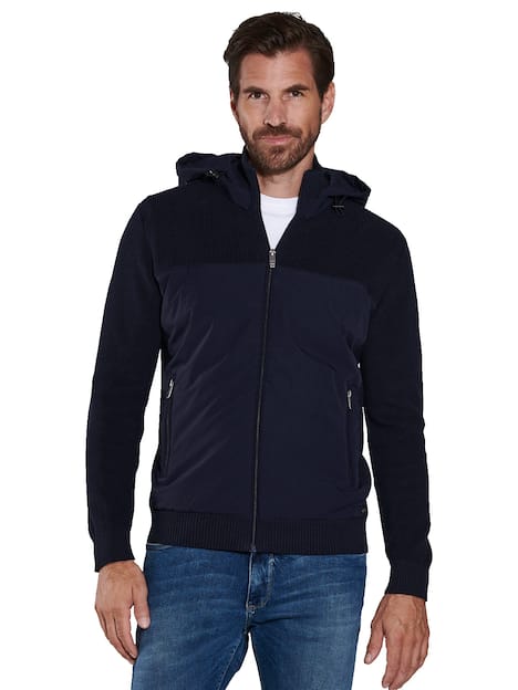 engbers Herren Strickjacke mit Kapuze , Marineblau