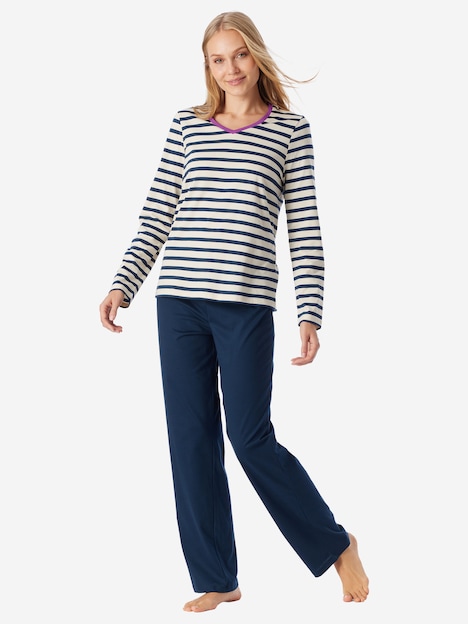 Schiesser Damen Schlafanzug Casual Essentials seasalt