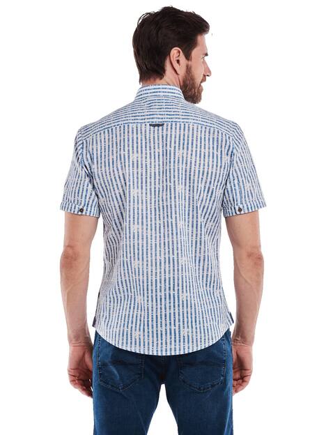 engbers Herren Kurzarm-Hemd gemustert , Brilliantblau