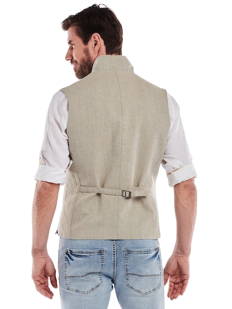 Herren Sakko-Weste mit Zipper , Ecru
