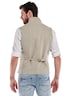 Herren Sakko-Weste mit Zipper , Ecru