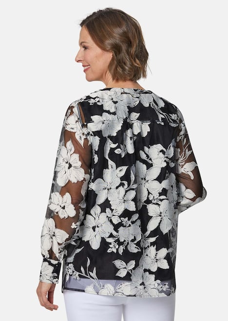 Blusen-Set aus floraler Ausbrennerware