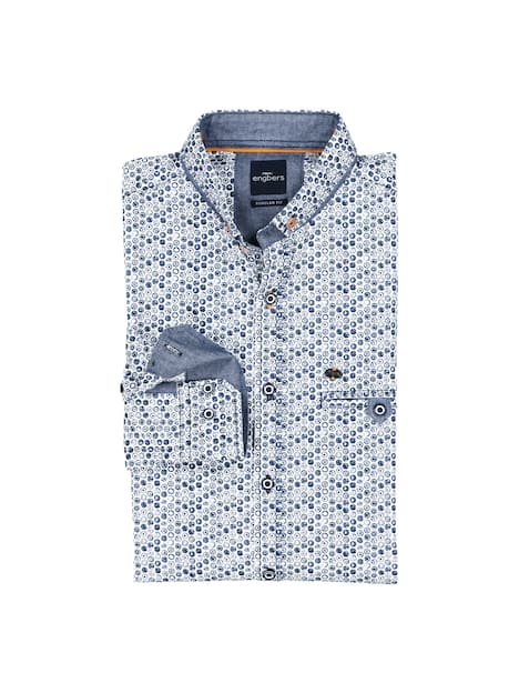 engbers Herren Langarm-Hemd gemustert , Hellblau