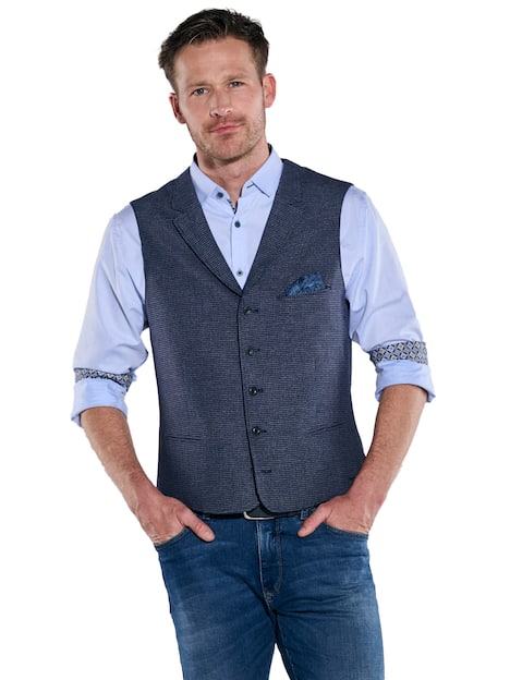 engbers Herren Sakko-Weste strukturiert , Saphirblau