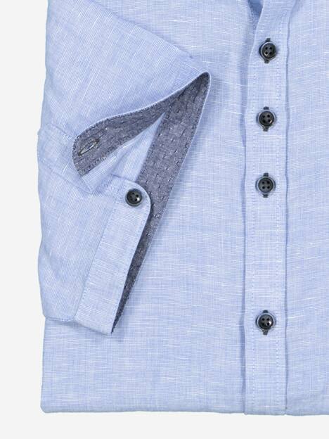 Kurzarm-Hemd mit Leinenanteil