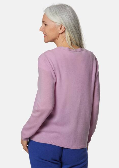 Weiche Kaschmirstrickjacke mit V-Ausschnitt