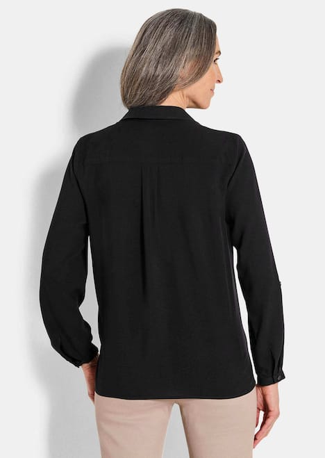 Zeitlose Viskosebluse mit Hemdkragen