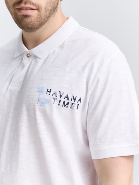 Poloshirt aus Baumwolle mit Print