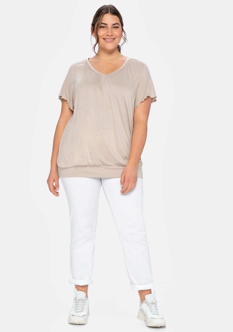 T-Shirt Kurzarm Ohne Kragen