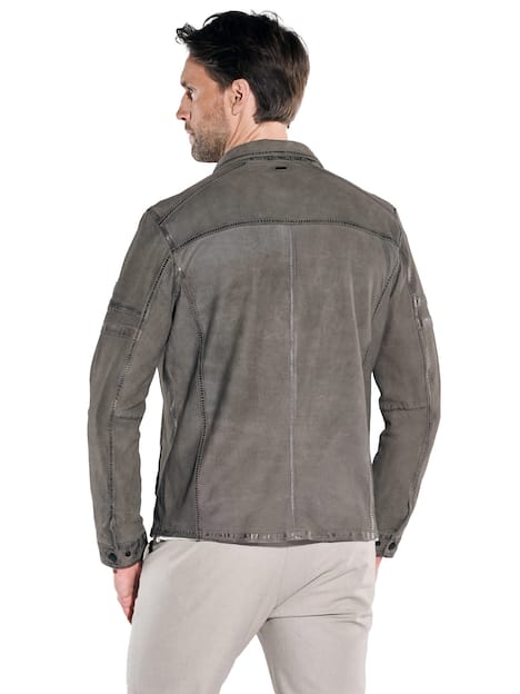 engbers Herren Lederjacke regular , Grau