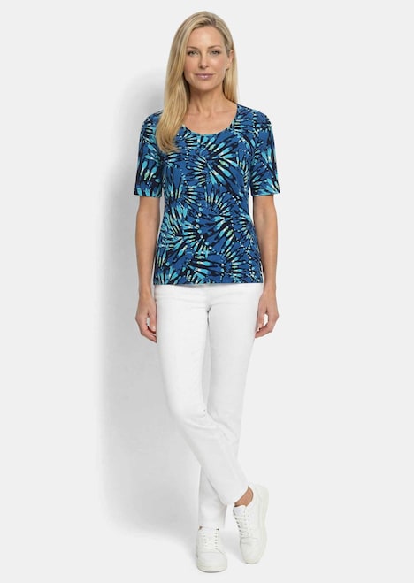 Baumwollshirt mit femininen Blüten