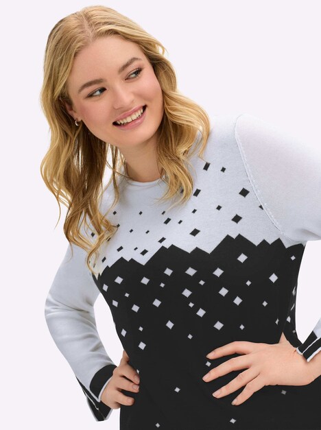 Pullover Langarm Jacquard Mehrfarbig