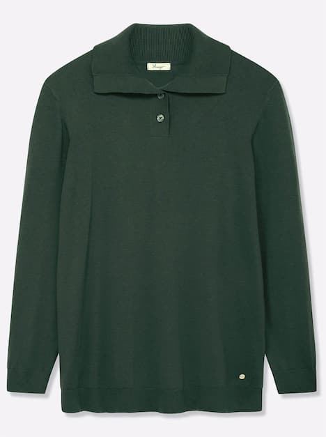 Pullover Langarm Jersey Uni Rollkragen