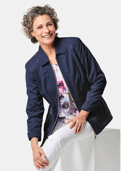 GOLDNER Blazer Blazer van imitatiesuÃ¨de met perforatie