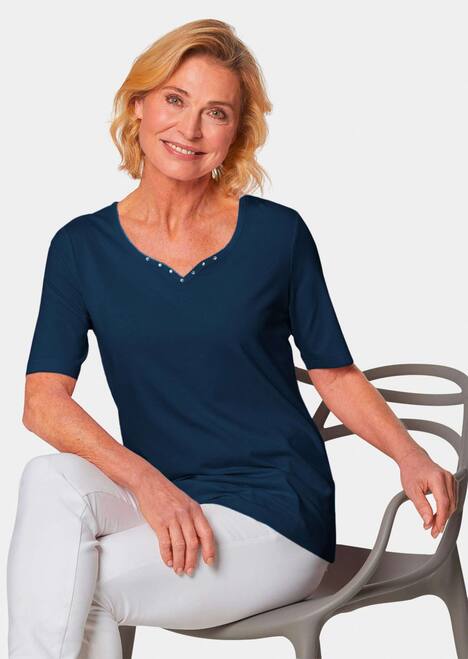 Halbarm Basic-Shirt aus Baumwolle