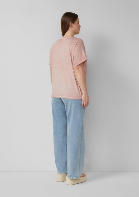 Gewaschenes Oversize-Shirt mit Frontprint