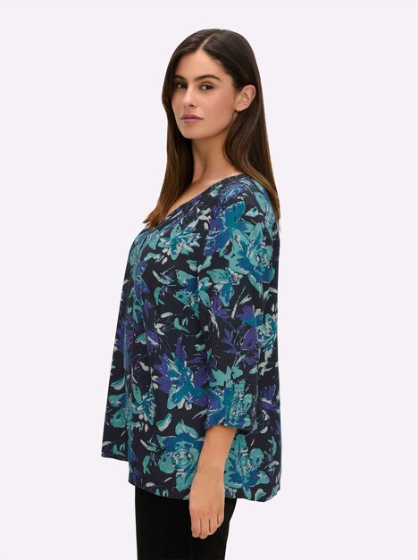 Tunika 3/4-Arm Sonstiges Muster Ohne Kragen