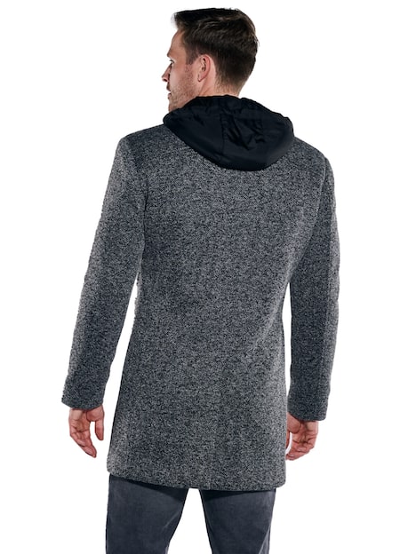 engbers Herren Mantel mit abnehmbarer Kapuze , Silbergrau