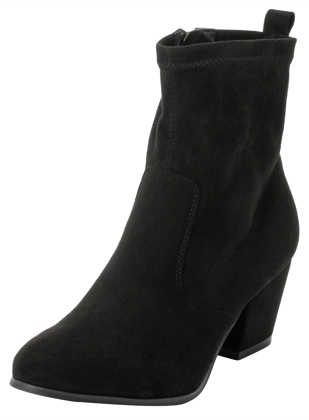 Stiefelette Stiefelette mit Blockabsatz Uni