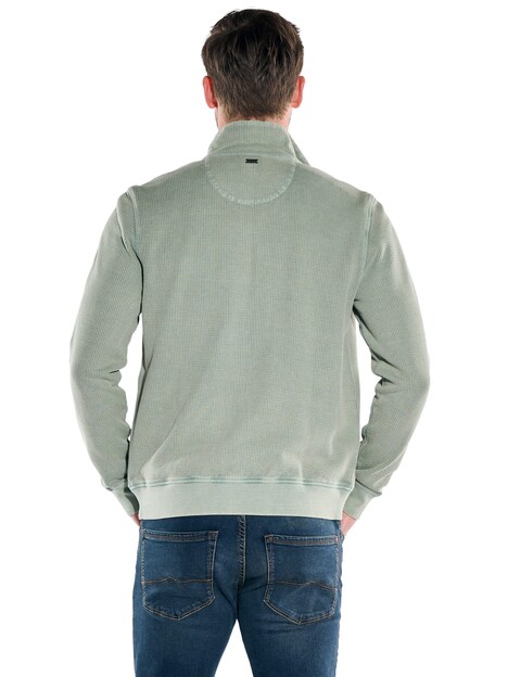 Herren Sweatjacke mit Stehkragen , Gruen