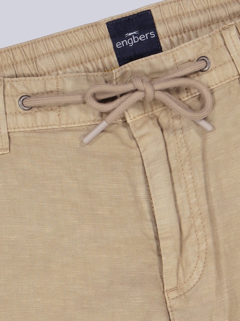 Herren Cargo Shorts in Leinenoptik , Cognac