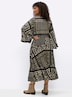 Maxikleid Maxikleid mit Paisley- und Ornamentmuster Langarm Ohne Kragen