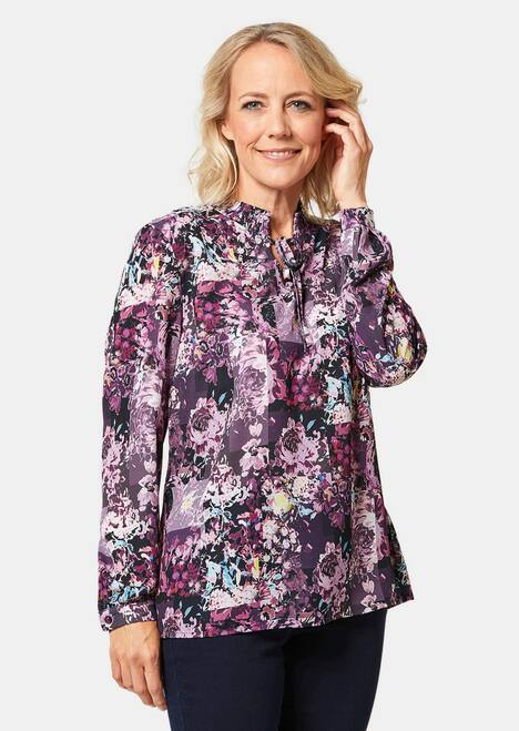Druckbluse in exotischem Muster