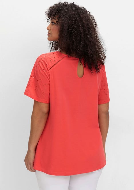 T-Shirt Kurzarm Uni Ohne Kragen