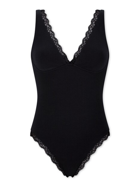 Schiesser Damen Body Unique Cotton schwarz
