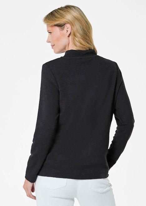 Langarm Viskose-Pullover, Stehbund