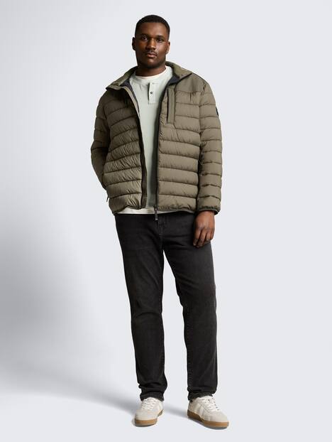 Tom Tailor Men PLUS Jacken Plus Size - Hybrid Steppweste mit Stehkragen