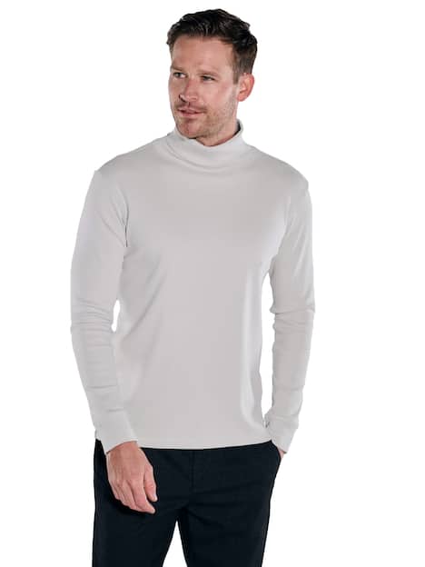 engbers Herren Langarm-Shirt mit Rollkragen , Silbergrau