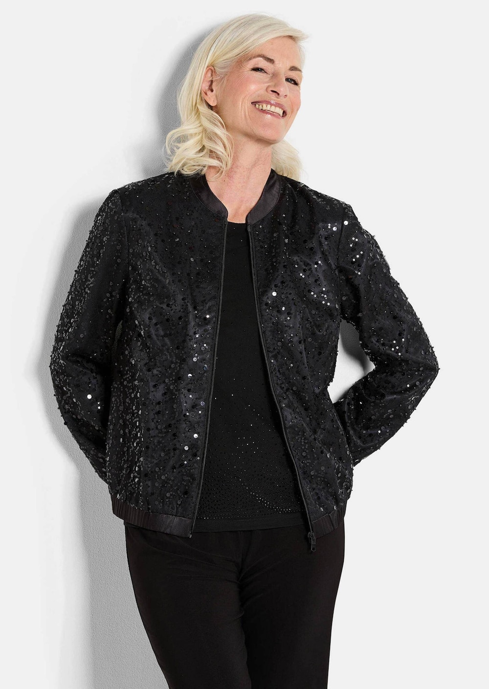 Eleganter Blouson mit Perlen und Pailletten
