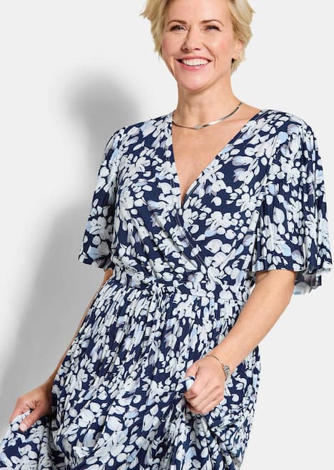 Wickelkleid mit floralem Design