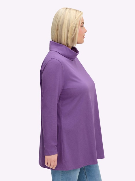 Langarm-Shirt Langarm Meliert Rollkragen